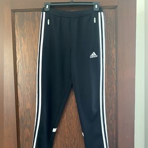 Adidas Soccer training pants. YM. Excellent condition. Black/white side stripes
